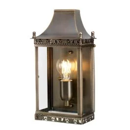 Bezpieczne zakupy Elstead Lighting LED Wand Buitenlamp Regents Park | 1X E27 Max 60W | IP44 | Dimbaar | Aged Brass