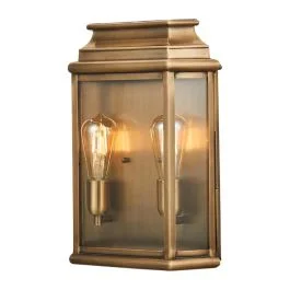 Zamów teraz Elstead Lighting LED Wand Buitenlamp St Martins | 2X E27 Max 60W | IP44 | Dimbaar | Aged Brass