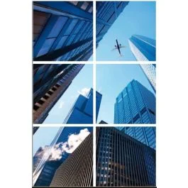 Niska cena ELP Onderdeel | fotoprint afbeelding wolkenkrabber | verdeeld over 6 panelen | 595 x 5
