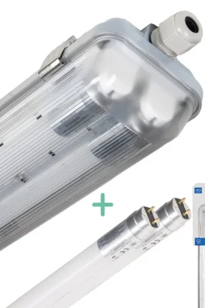 Zniżka LED's Light Dubbele LED TL lamp 150 cm - compleet met LED buizen - Binnen en buiten - 6120 lm - 2x16.5W - 4000K - 185lm/w - Energielabel B
