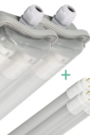 2 PACK - LED's Light LED TL dubbel armatuur 60 cm - Compleet met 2 LED TL buizen 60 cm - 2160lm Premium