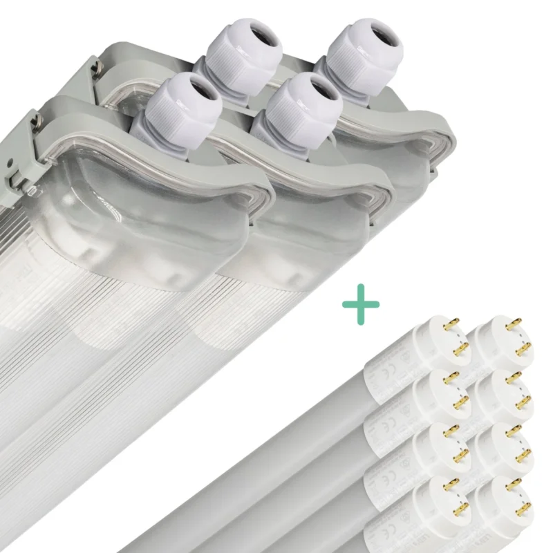 4 PACK - LED's Light LED TL dubbel armatuur 60 cm - Compleet met 2 LED TL buizen 60 cm - 2160lm Kup online