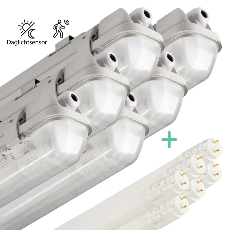 Kup teraz 6 PACK - LED's Light LED TL lamp met sensor 150 cm - Bewegingssensor en nachtsensor - Waterdicht - 3100 lm