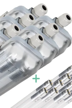 6 PACK - LED's Light Dubbele LED TL lamp 60 cm - compleet met LED buizen - Binnen en buiten - 2200 lm - 2x6W - 4000K - 185lm/w - Energielabel B Okazja