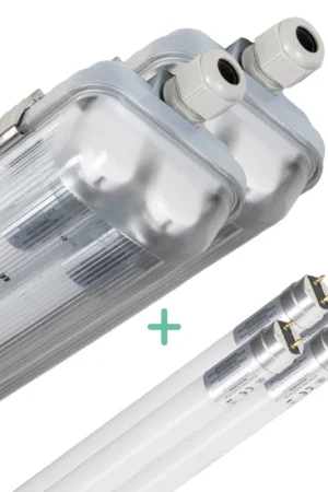 2 PACK -LED's Light Dubbele LED TL lamp 150 cm - compleet met LED buizen - Binnen en buiten - 6120 lm - 2x16.5W - 4000K - 185lm/w - Energielabel B Obniżka ceny