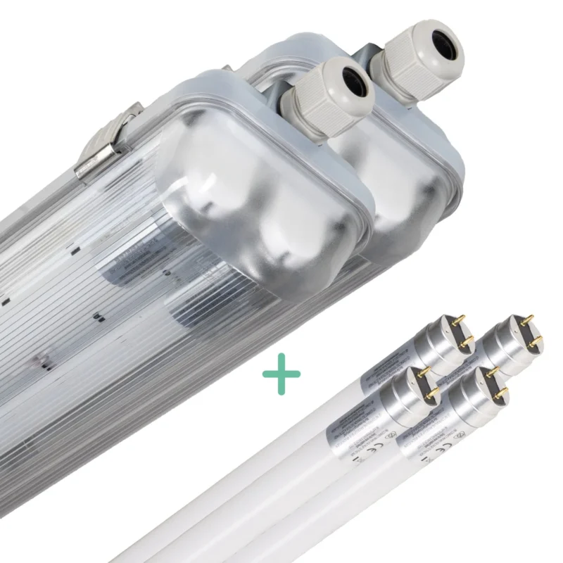 2 PACK -LED's Light Dubbele LED TL lamp 150 cm - compleet met LED buizen - Binnen en buiten - 6120 lm - 2x16.5W - 4000K - 185lm/w - Energielabel B Obniżka ceny