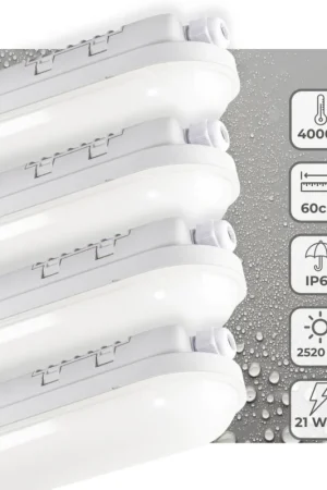 4 PACK - LED's Light Pro TL armatuur 60 cm – Geschikt voor binnen en buiten – 2500 lumen – IP65 waterdicht Tylko do końca tygodnia