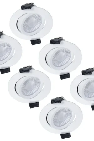 6 PACK - LED's Light PRO downlight inbouwspot Ø 68mm - Spatwaterdicht - Dimbaar - Universeel - Wit Super okazja