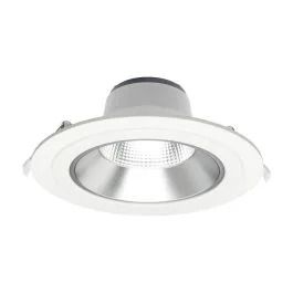 Darmowy zwrot LED downlight - niet dimbaar - 20 watt - 3CCT 3000 / 4000 / 6000K - UGR<19 - rond 210 mm - gatmaat 155 tot 195 mm via verloopring - met snoer en stekker