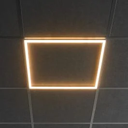 zwarte LED paneel hollow - 60x60 cm - niet dimbaar - 32W - 3CCT 3000 / 4000 / 5000K - T24 standaard systeem - met snoer en stekker Darmowa dostawa
